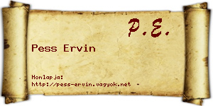 Pess Ervin névjegykártya